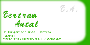 bertram antal business card